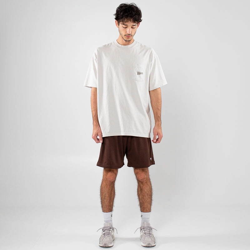 Politics Script Pocket Tee - Cement