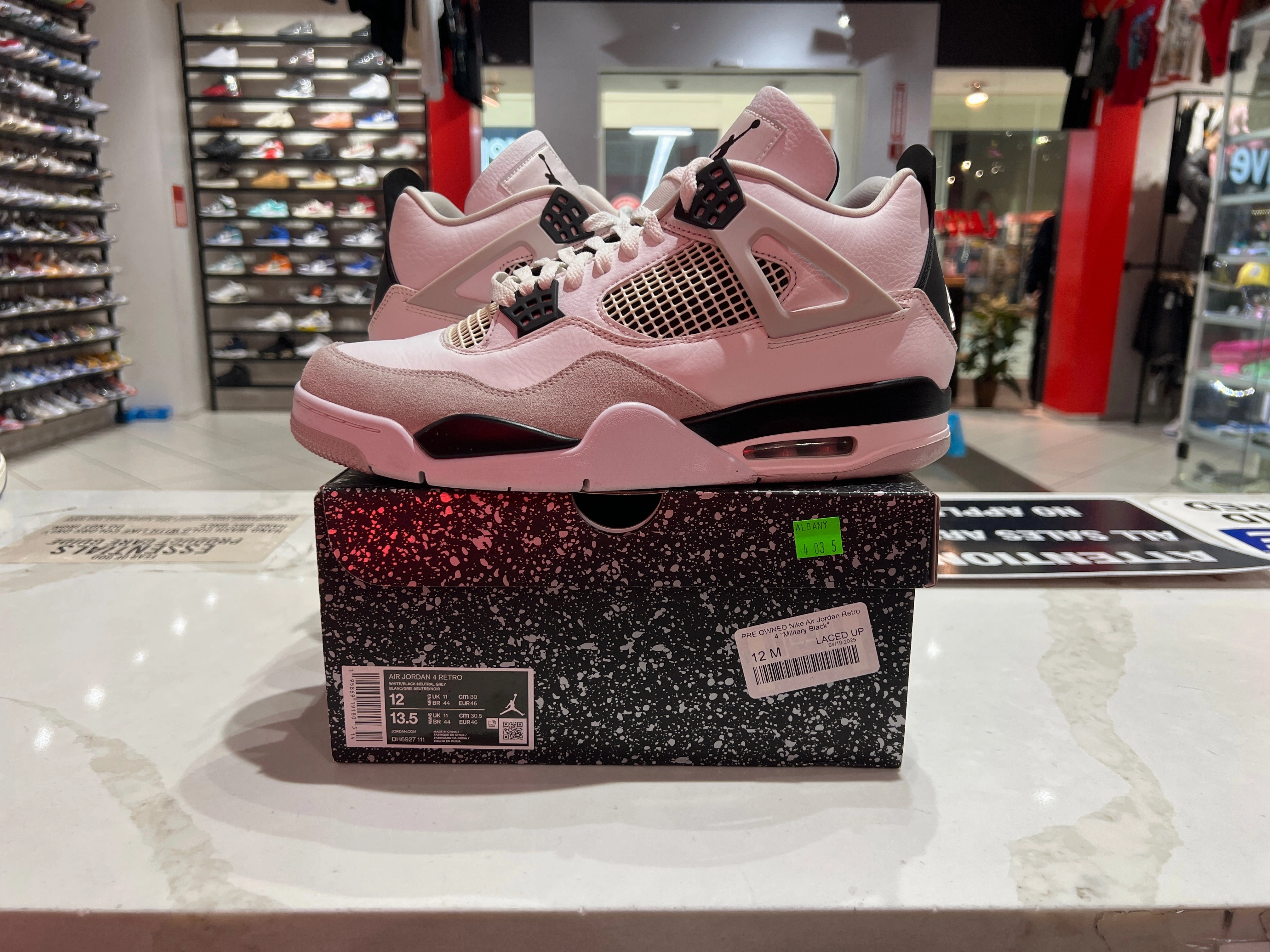 PRE OWNED Nike Air Jordan Retro 4 Military Black