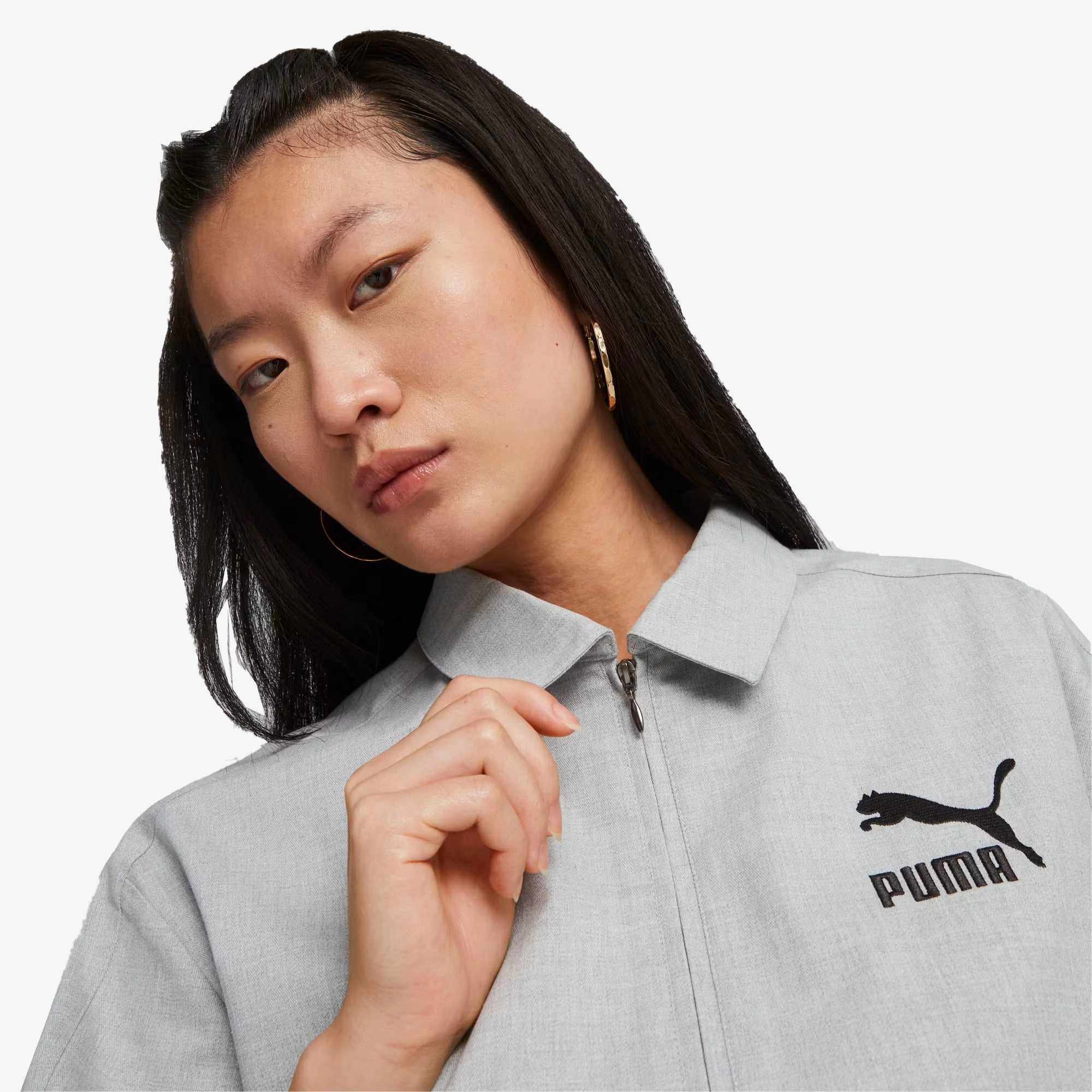 Puma | LUXE SPORT T7 SHIRT  { LIGHT GRAY HEATHER