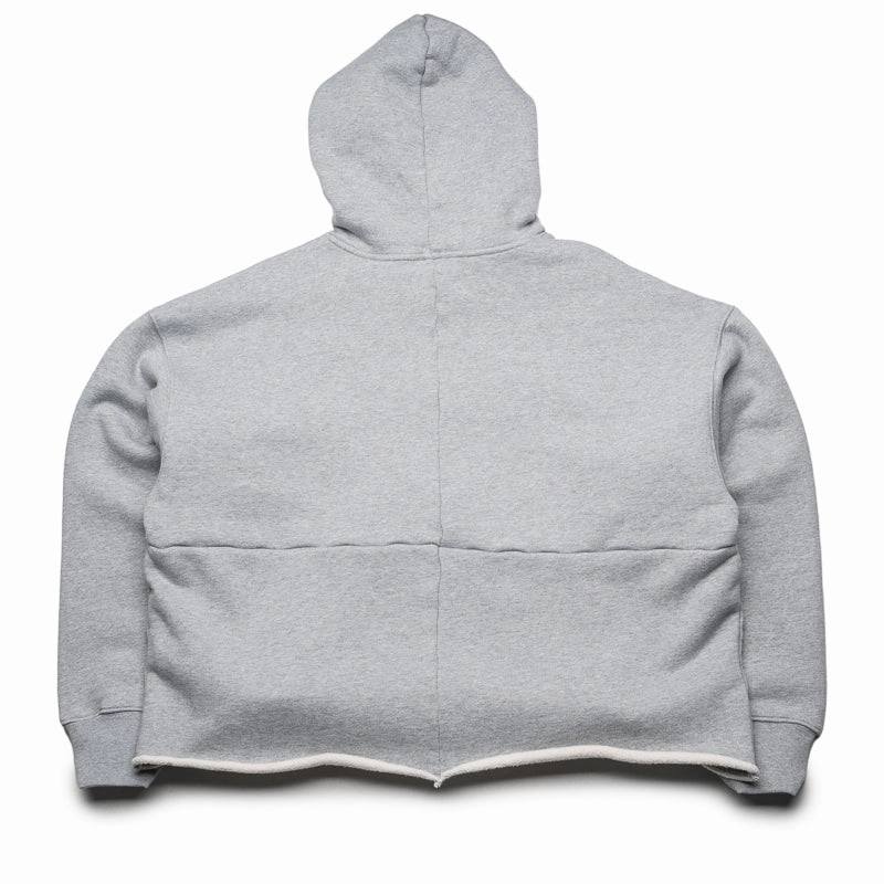 Purple Brand Distressed Cropped Hoodie - Grey
