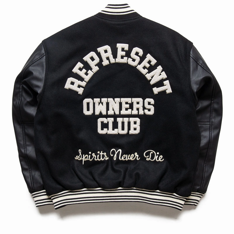Represent Owners Club Varsity Jacket - Black