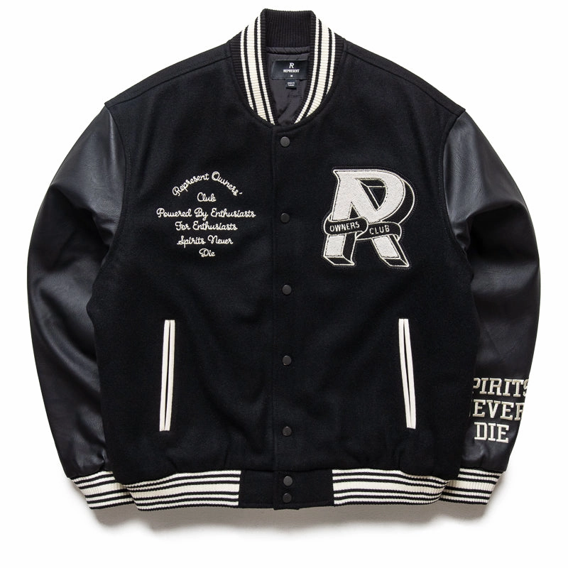 Represent Owners Club Varsity Jacket - Black