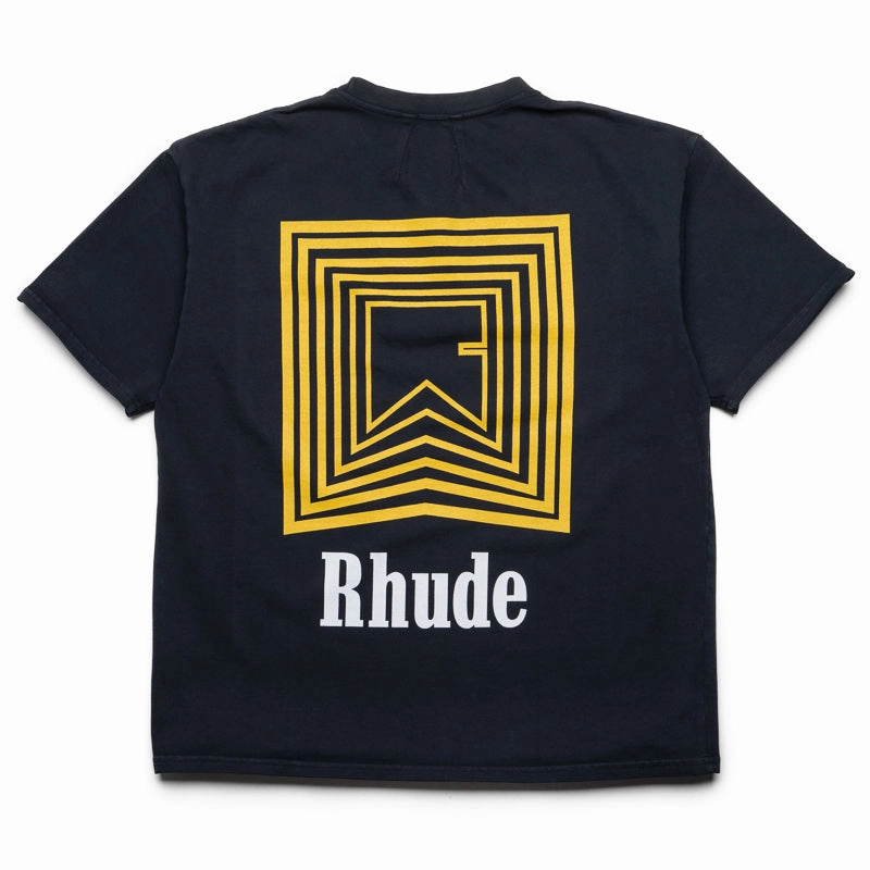 Rhude Chevron Logo Repeat Tee - Vintage Black