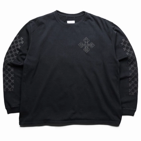 Rhude Cross Logo L/S Tee - Vintage Black