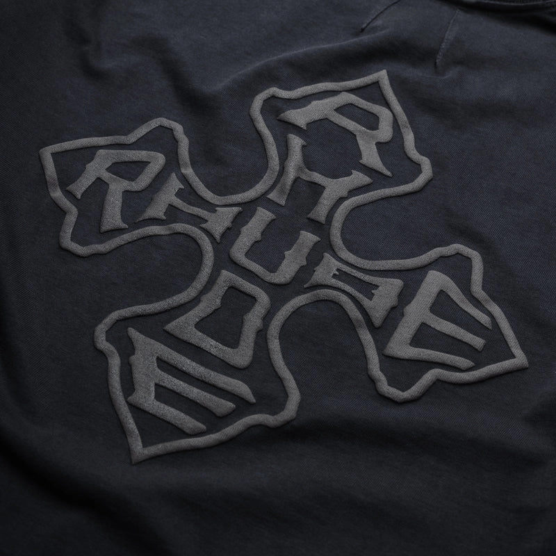 Rhude Cross Logo L/S Tee - Vintage Black