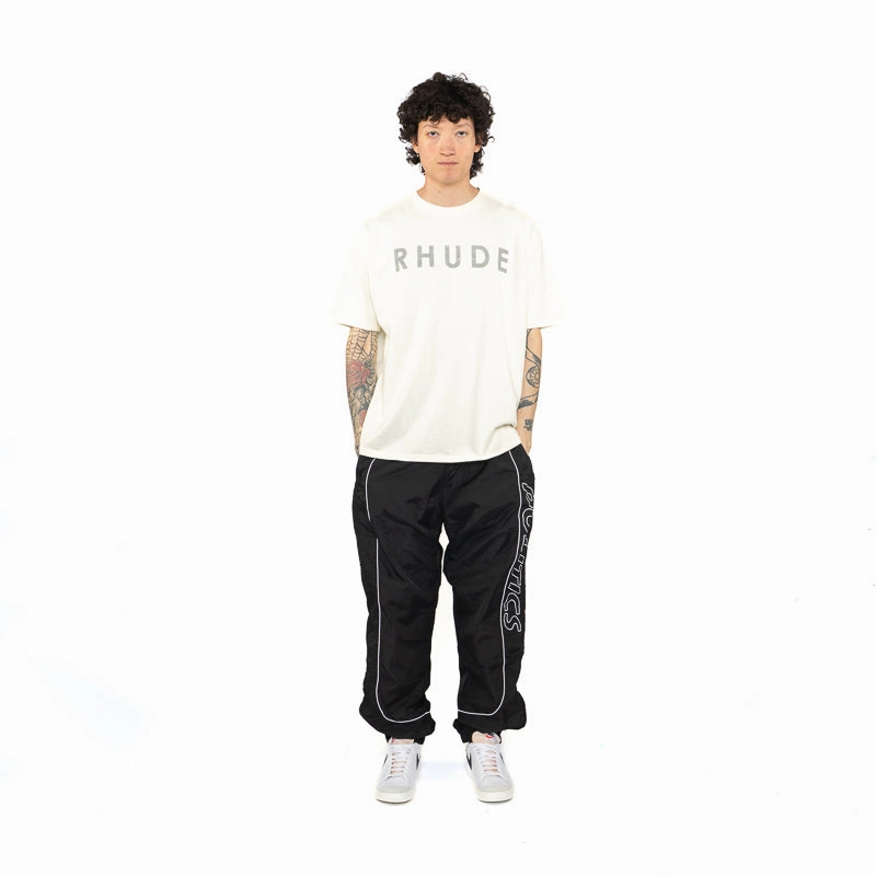 Rhude Distressed Logo Tee - Vintage White