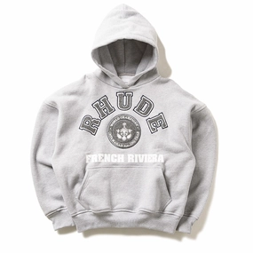 Rhude French Riviera Patch Hoodie - Heather Gray
