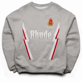 Rhude Lightning Crewneck - Heather Grey