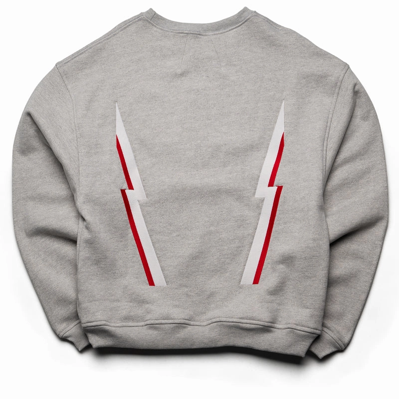 Rhude Lightning Crewneck - Heather Grey