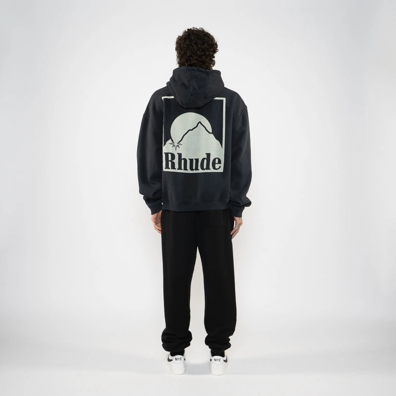 Rhude Moonlight Badge Hoodie - Vintage Black