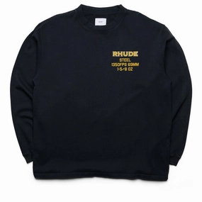 Rhude Steel L/S Tee - Vintage Black
