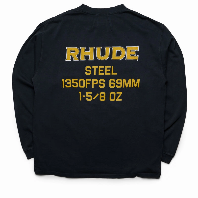 Rhude Steel L/S Tee - Vintage Black