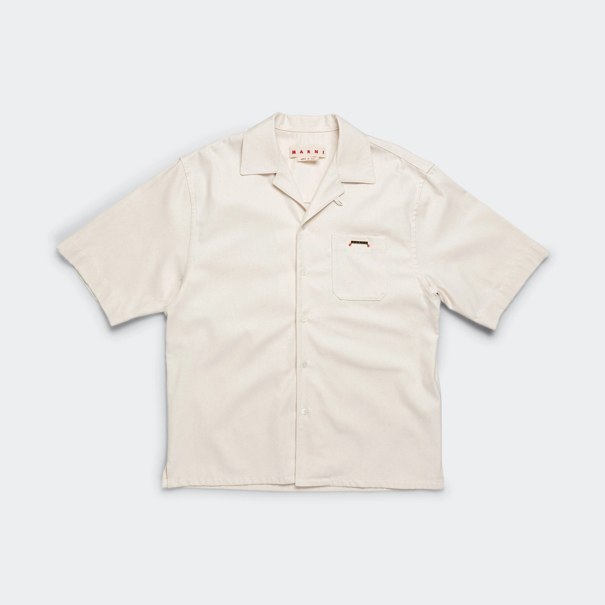 Short Sleeve Cotton Shirt - Bone