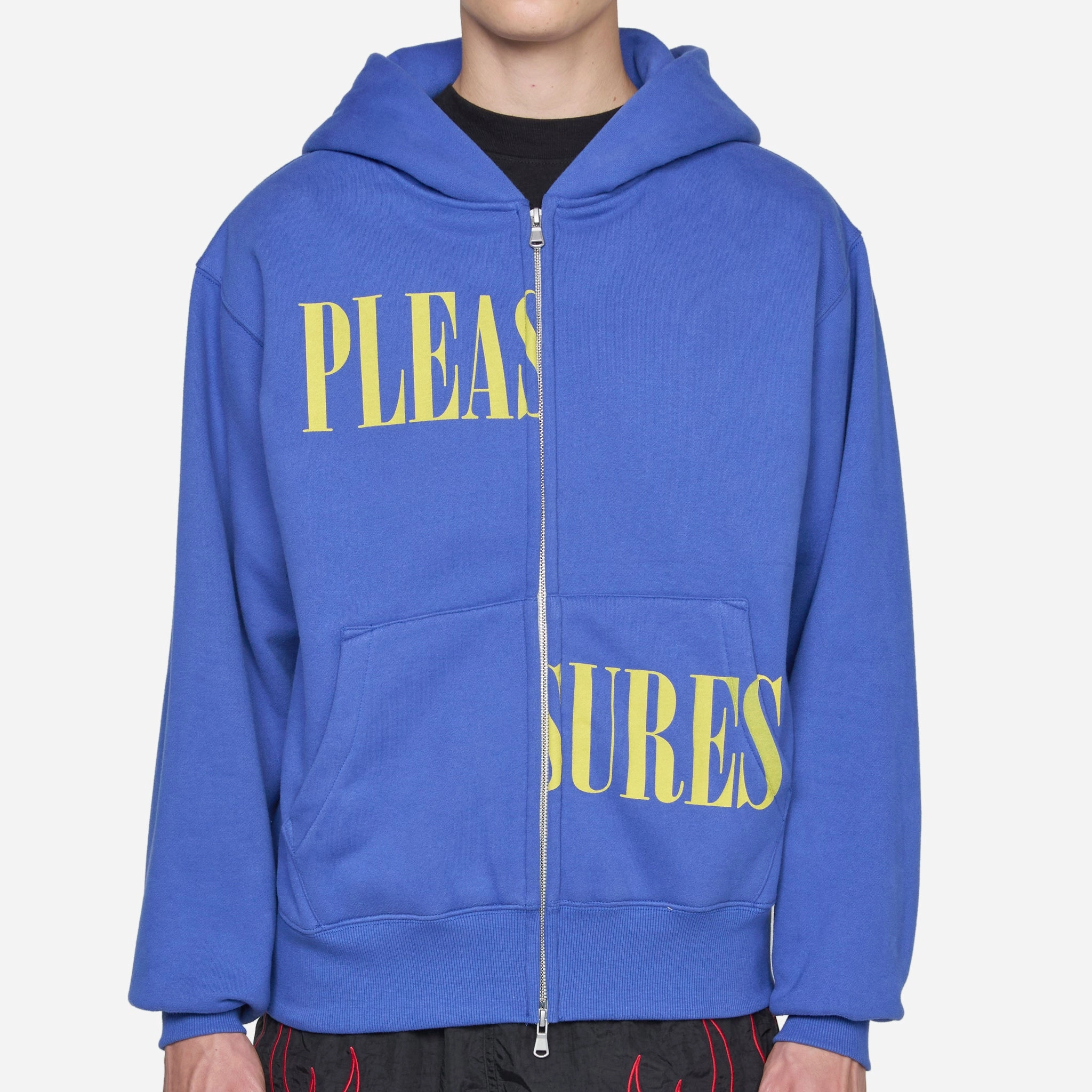 Split Zip Hoodie Blue