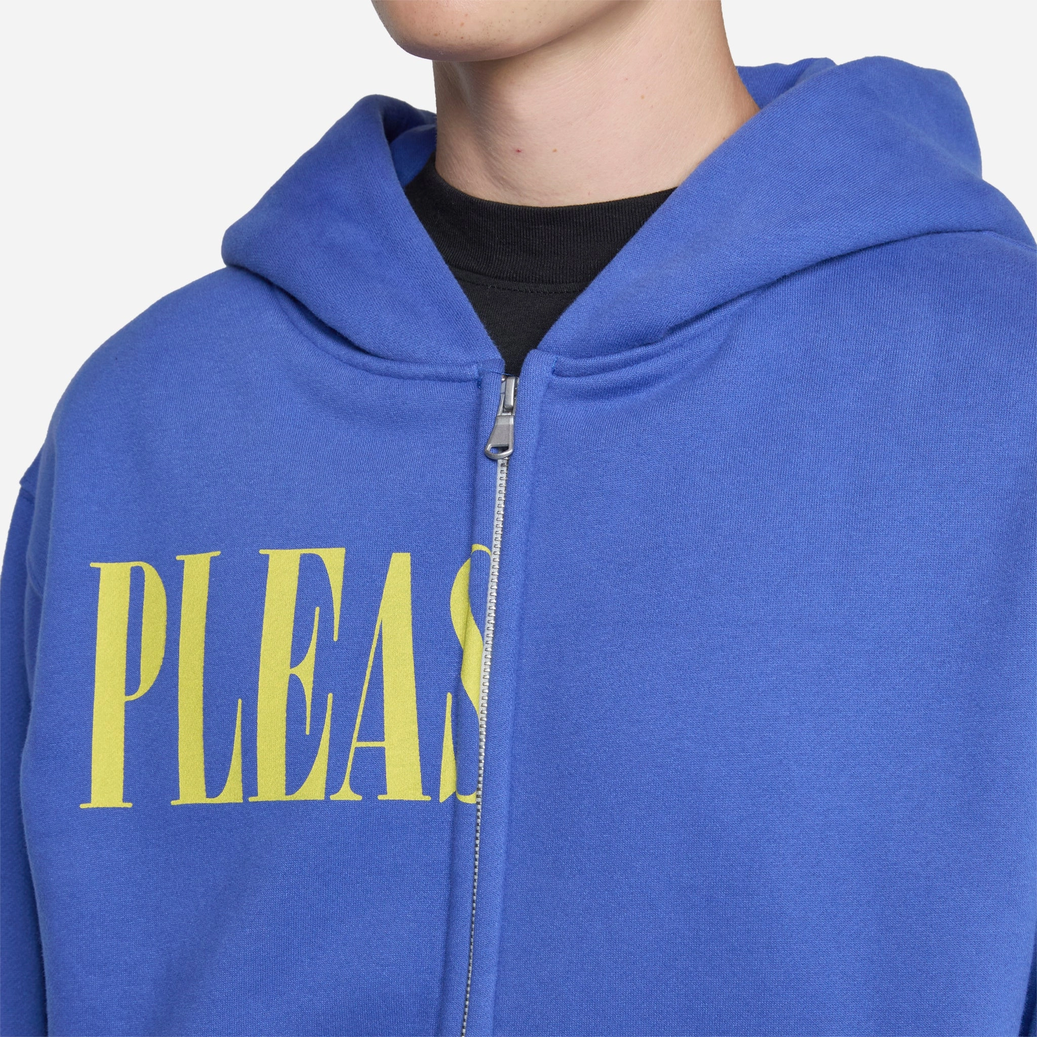 Split Zip Hoodie Blue