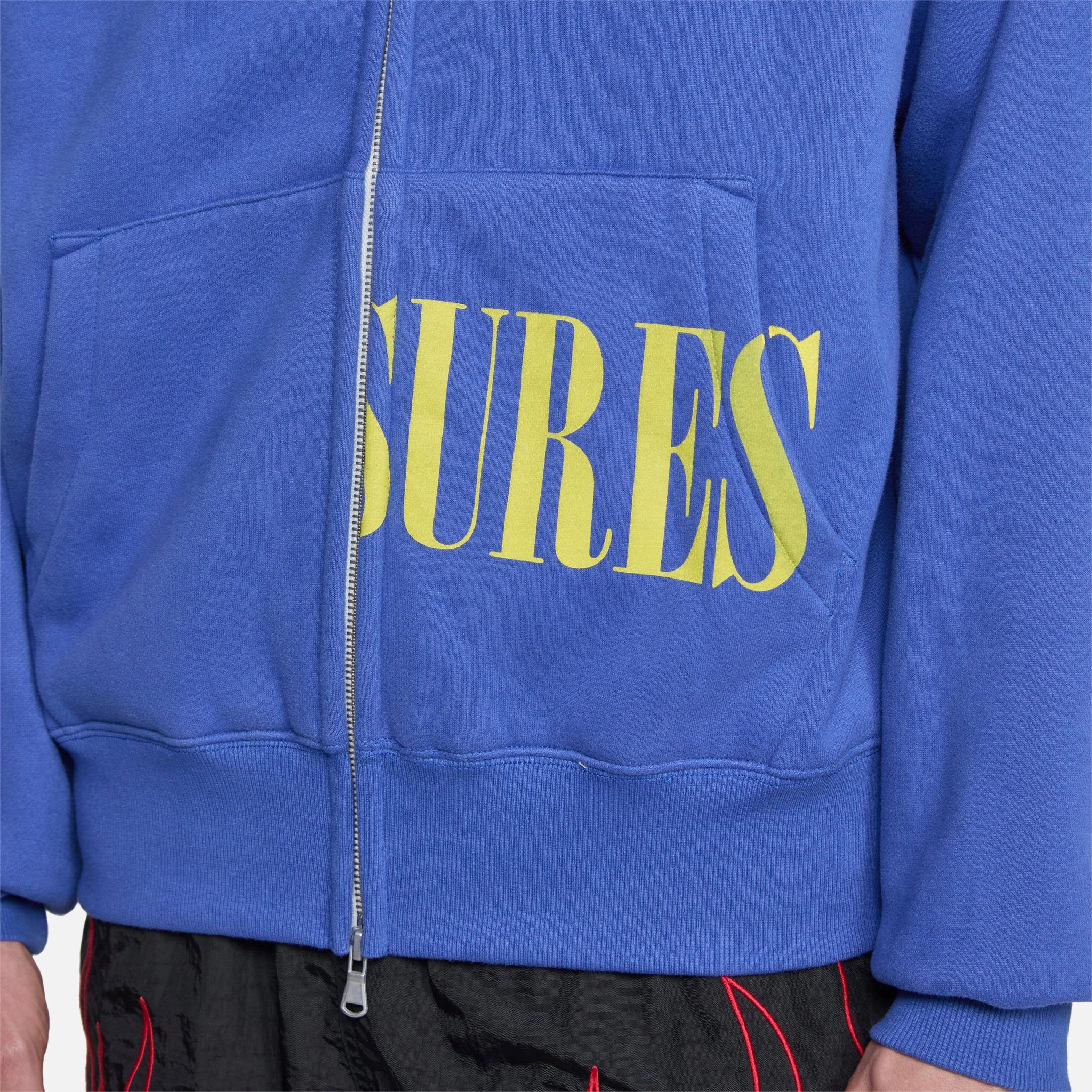 Split Zip Hoodie Blue