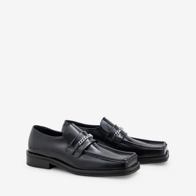 Square Toe Loafer Black