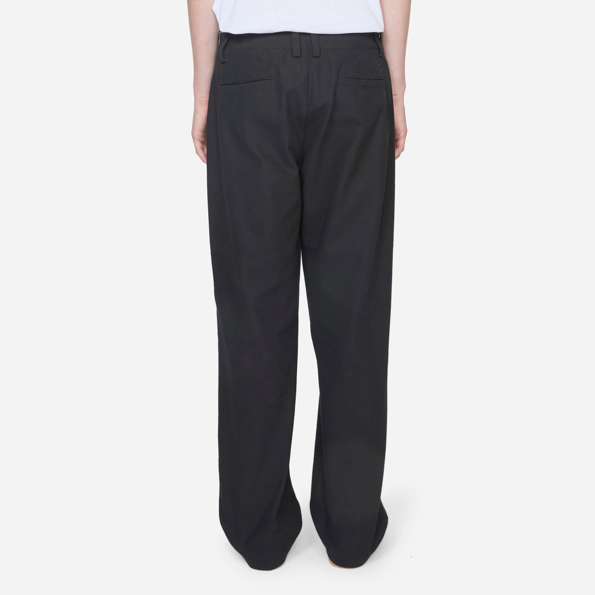Straight Leg Canvas Trousers Anthracite Black
