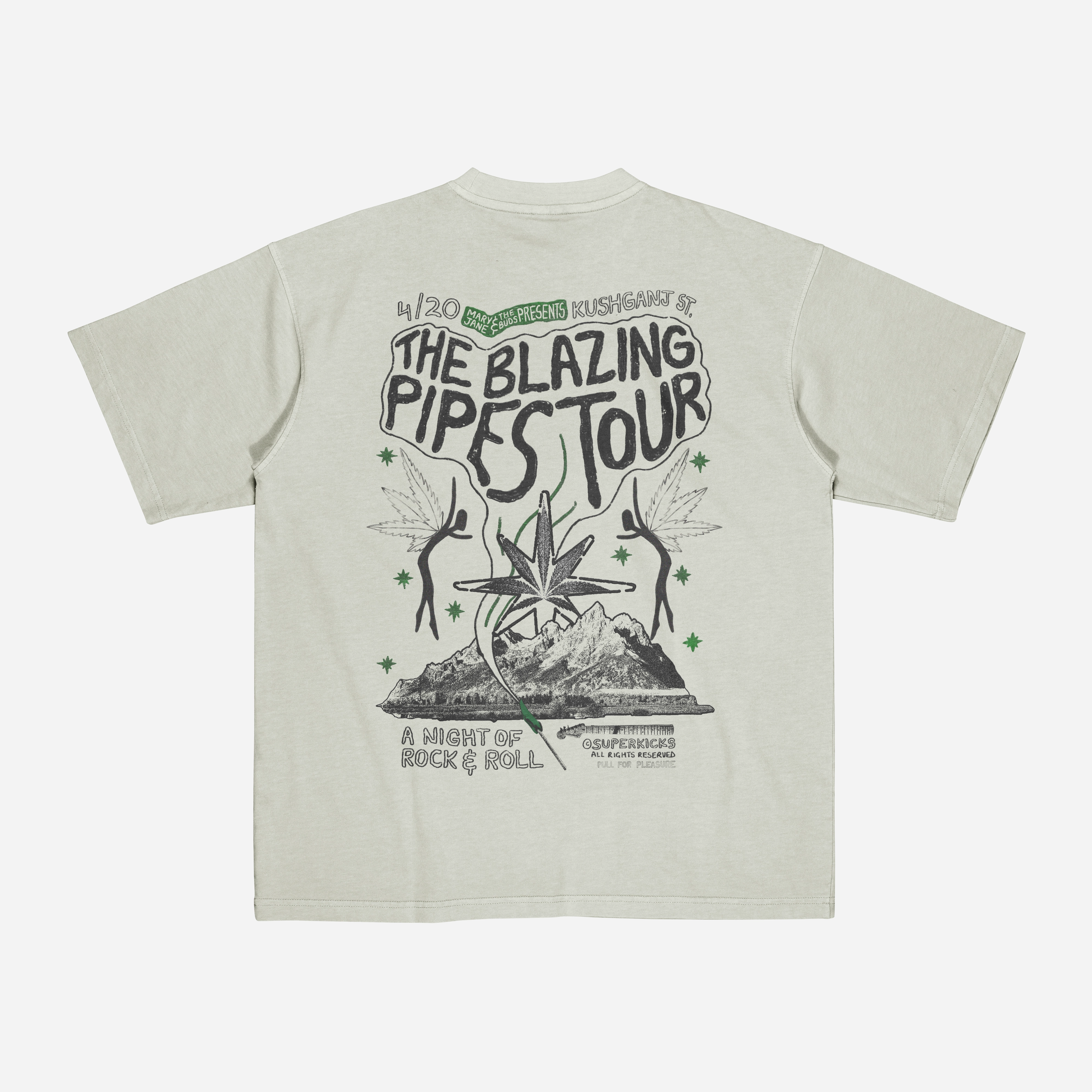 Superkicks | MJ & THE BUDS 'CONCERT TEE { SMOKE GREEN