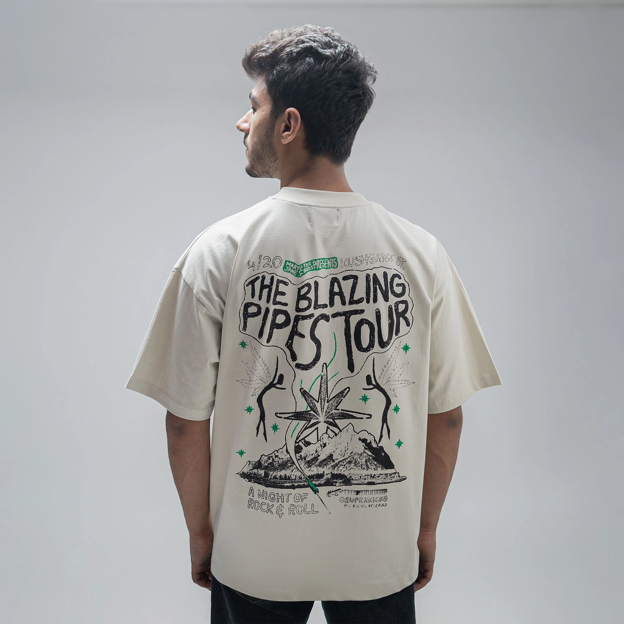 Superkicks | MJ & THE BUDS 'CONCERT TEE { SMOKE GREEN
