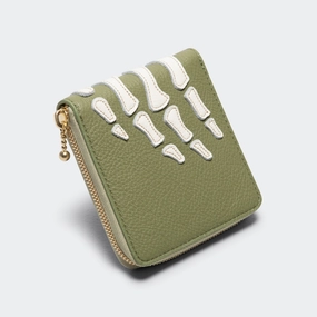 THUMB-UP BONE BAND ZIP Wallet - Olive