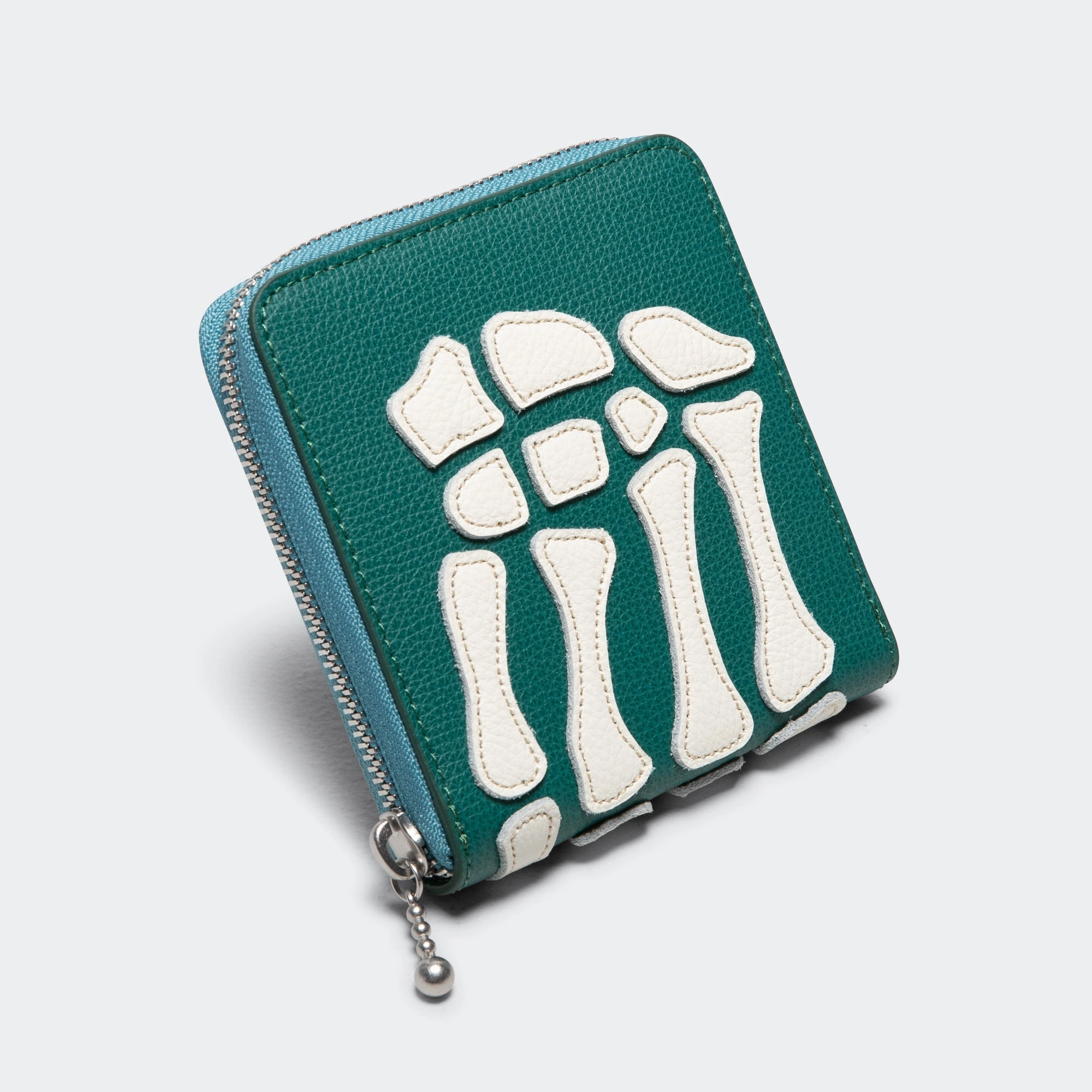 THUMB-UP BONE BAND ZIP Wallet - Peacock Green