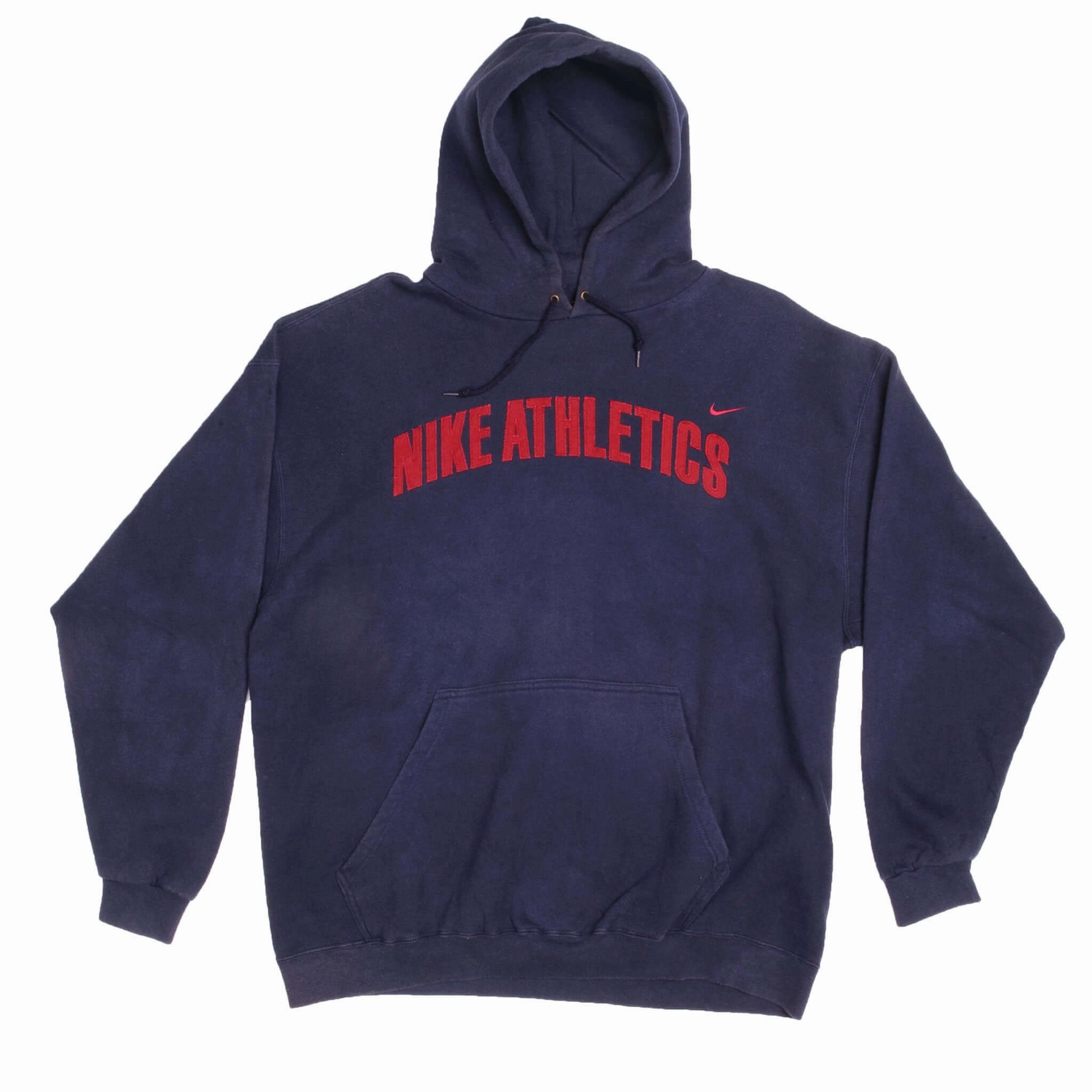VINTAGE NIKE ATHLETICS BLUE HOODIE MID 1990s SIZE XL MADE IN USA