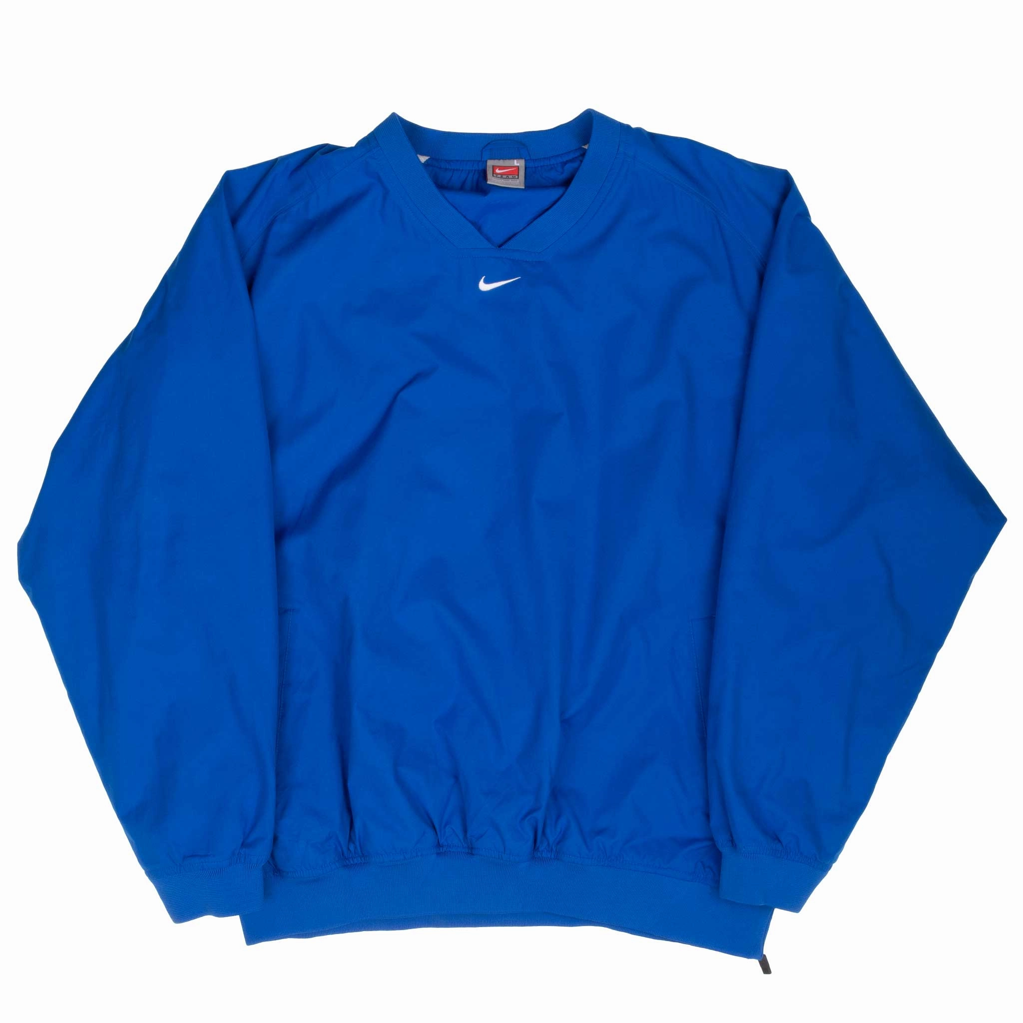 VINTAGE NIKE CENTER SWOOSH BLUE WINDBREAKER PULLOVER JACKET 2000S LARGE
