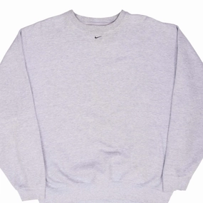 VINTAGE NIKE CENTER SWOOSH GREY CREWNECK SWEATSHIRT 2000S LARGE