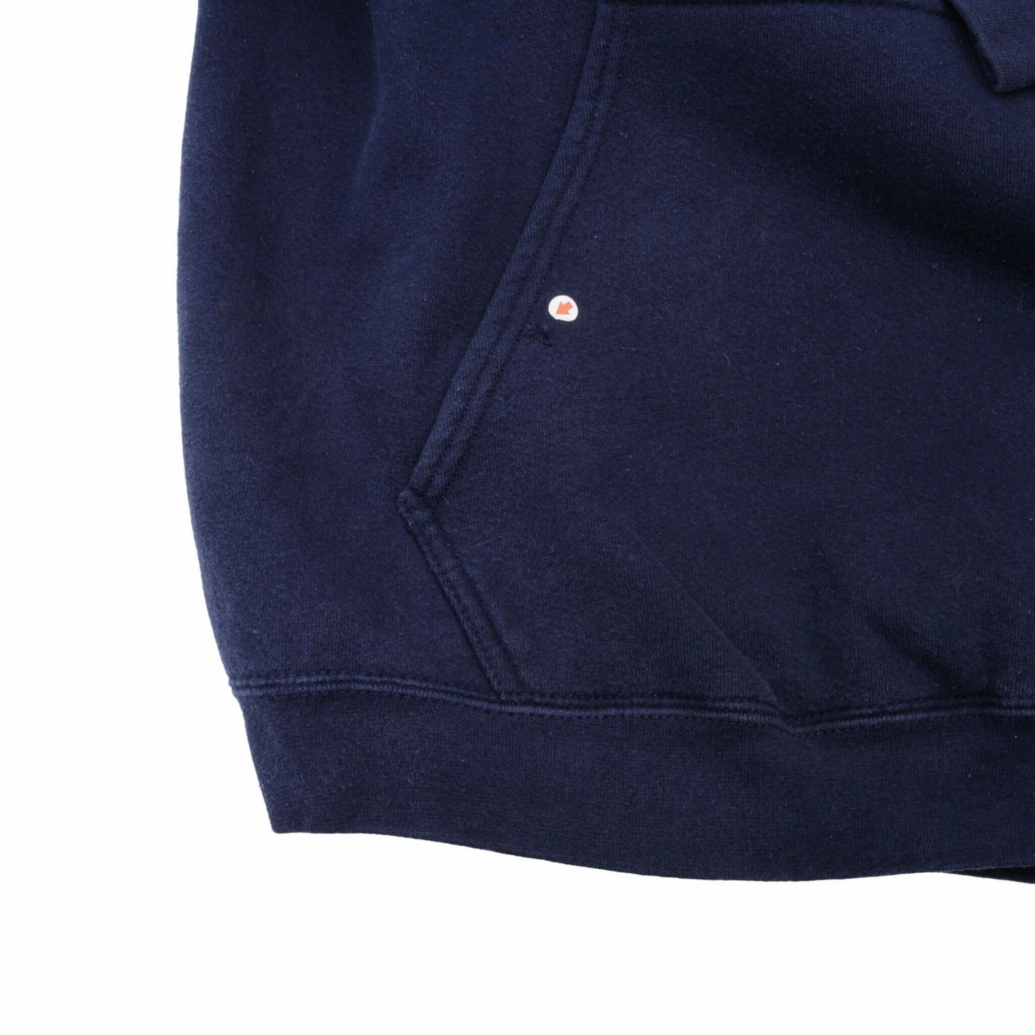 VINTAGE NIKE CENTER SWOOSH NAVY BLUE TRAVIS SCOTT HOODIE 1990S LARGE MADE USA