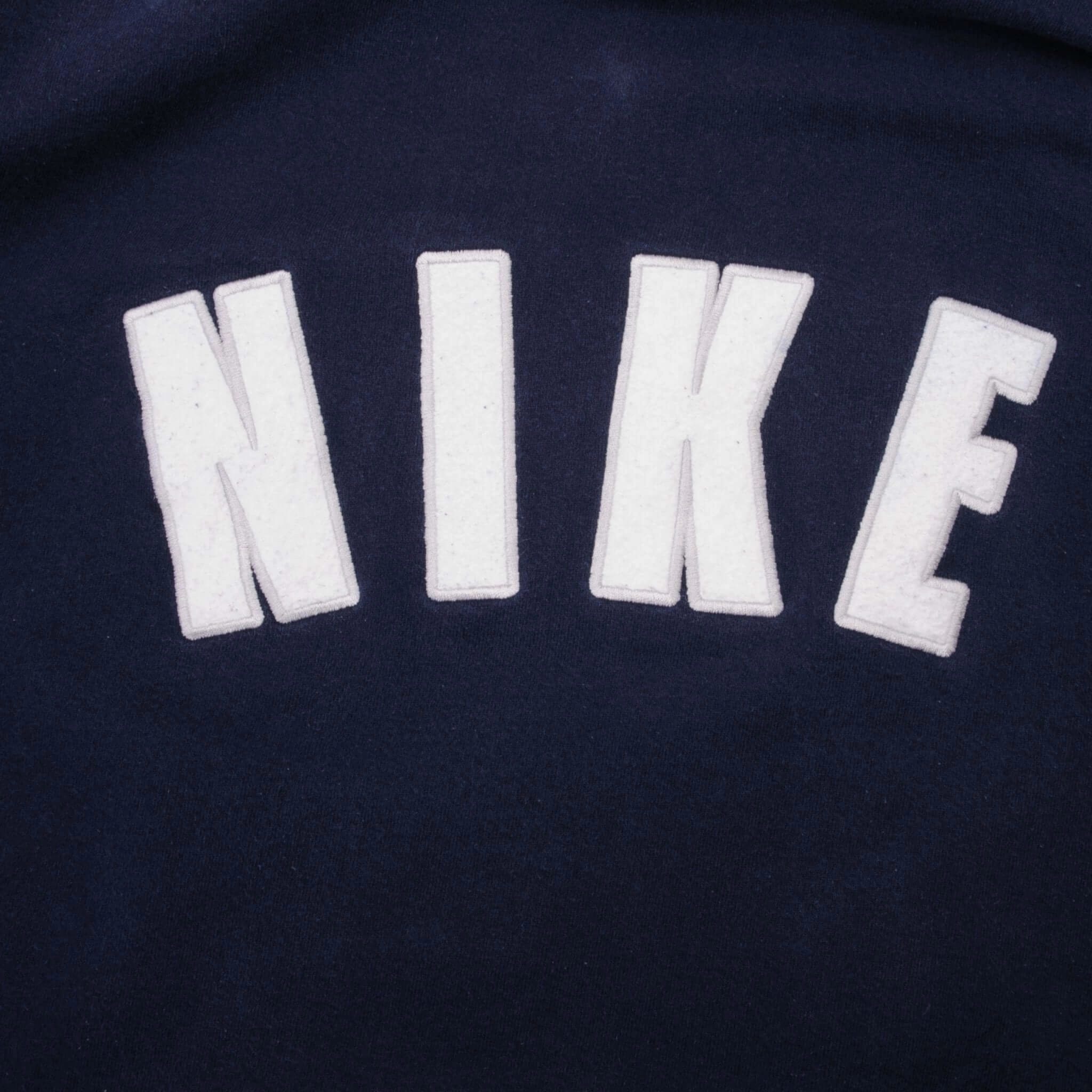 VINTAGE NIKE CENTER SWOOSH NAVY BLUE TRAVIS SCOTT HOODIE 1990S LARGE MADE USA