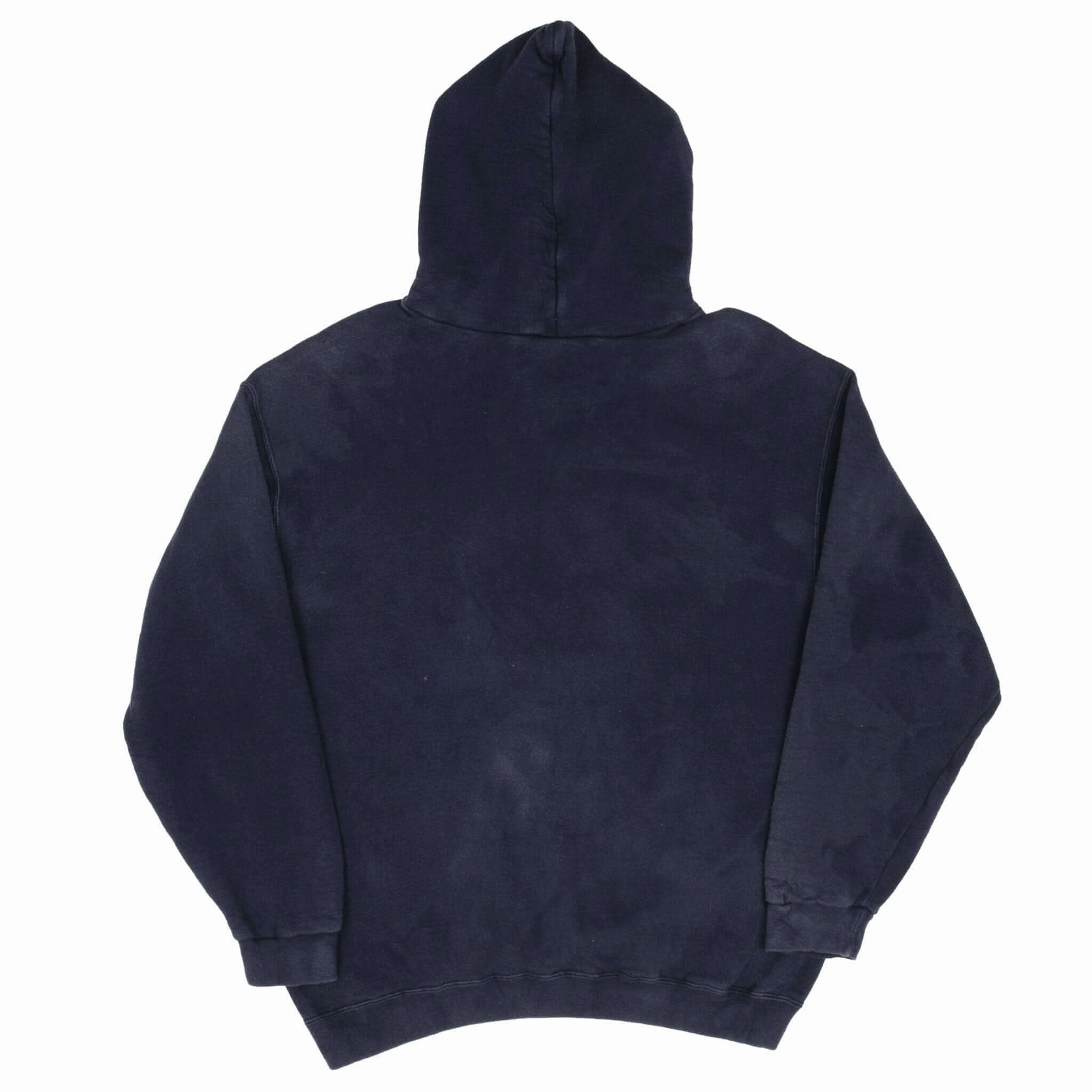 VINTAGE NIKE CENTER SWOOSH NAVY BLUE TRAVIS SCOTT HOODIE 1990S LARGE MADE USA
