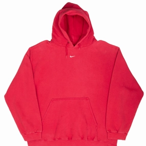 VINTAGE NIKE CENTER SWOOSH RED TRAVIS SCOTT HOODIE 1990S XL MADE IN USA