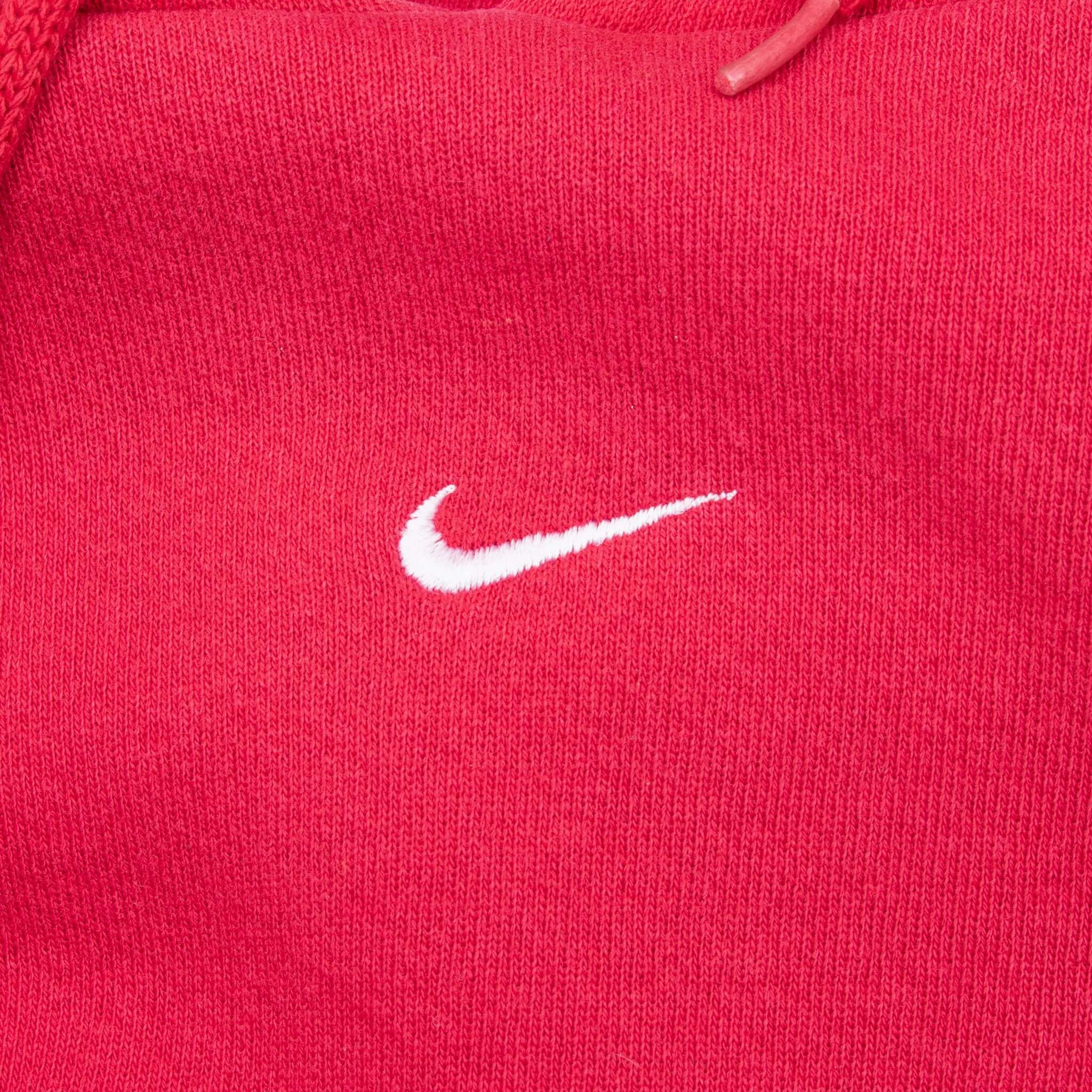 VINTAGE NIKE CENTER SWOOSH RED TRAVIS SCOTT HOODIE 1990S XL MADE IN USA