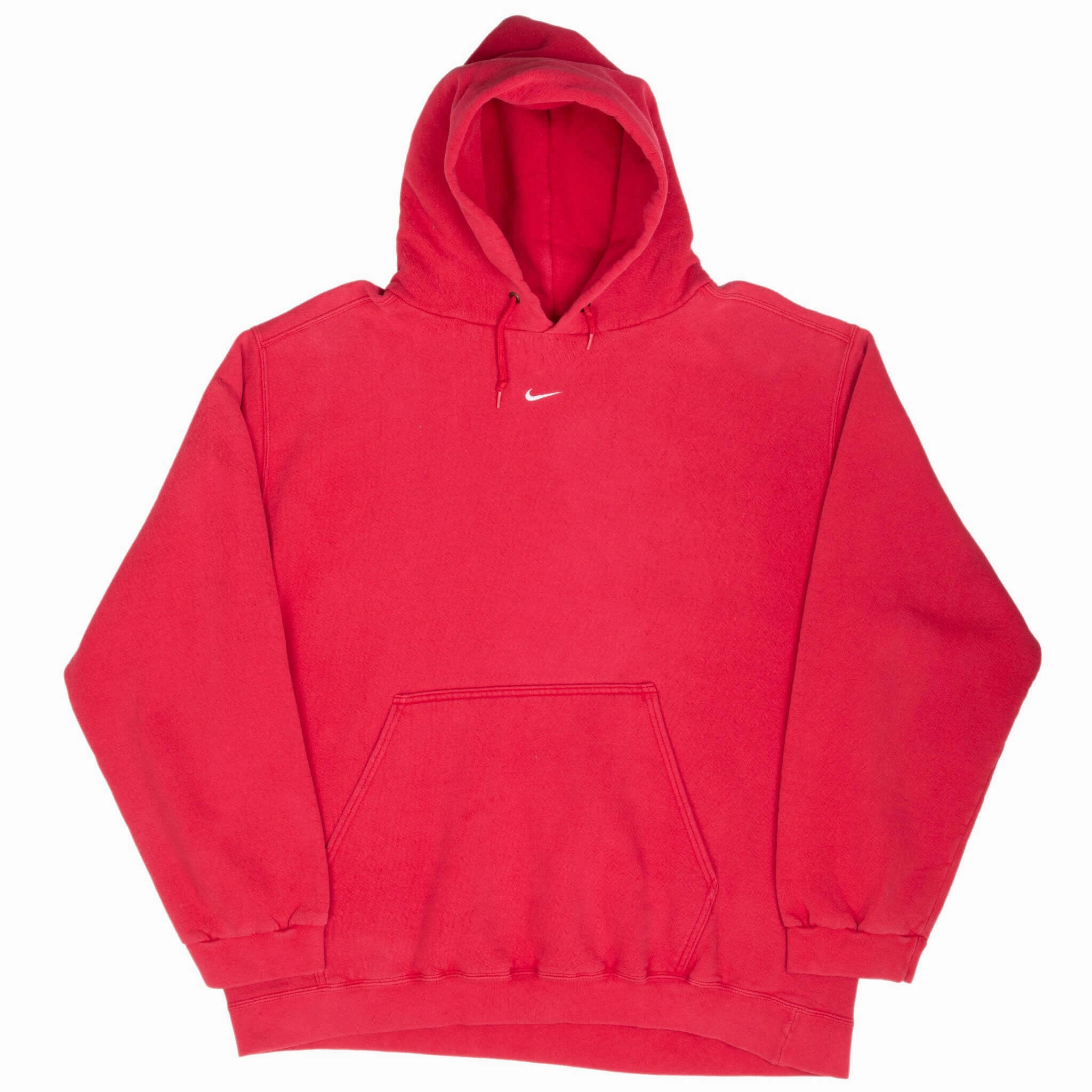 VINTAGE NIKE CENTER SWOOSH RED TRAVIS SCOTT HOODIE 1990S XL MADE IN USA