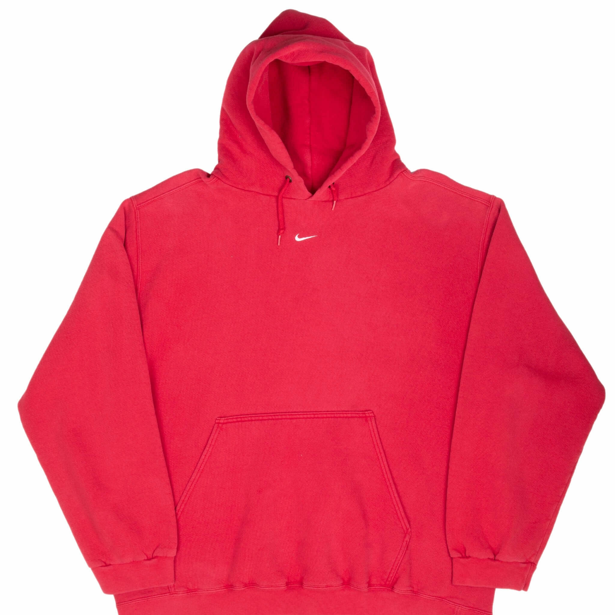 VINTAGE NIKE CENTER SWOOSH RED TRAVIS SCOTT HOODIE 1990S XL MADE IN USA