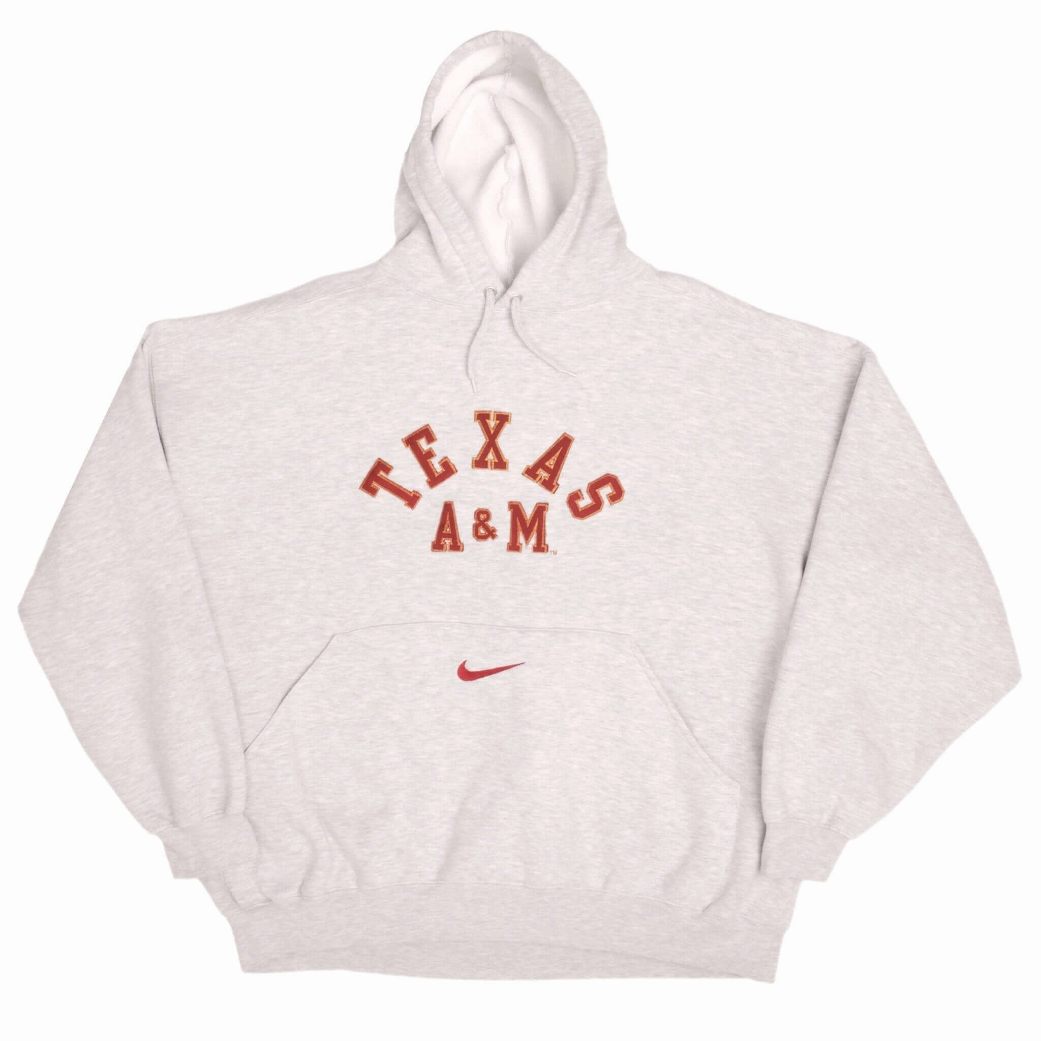 VINTAGE NIKE CENTER SWOOSH TEXAS A&M UNIVERSITY HOODIE SWEATSHIRT 2XL 1990S