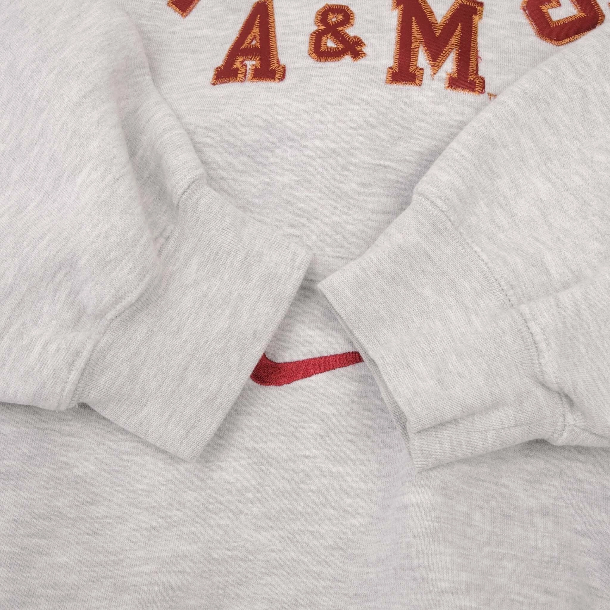 VINTAGE NIKE CENTER SWOOSH TEXAS A&M UNIVERSITY HOODIE SWEATSHIRT 2XL 1990S