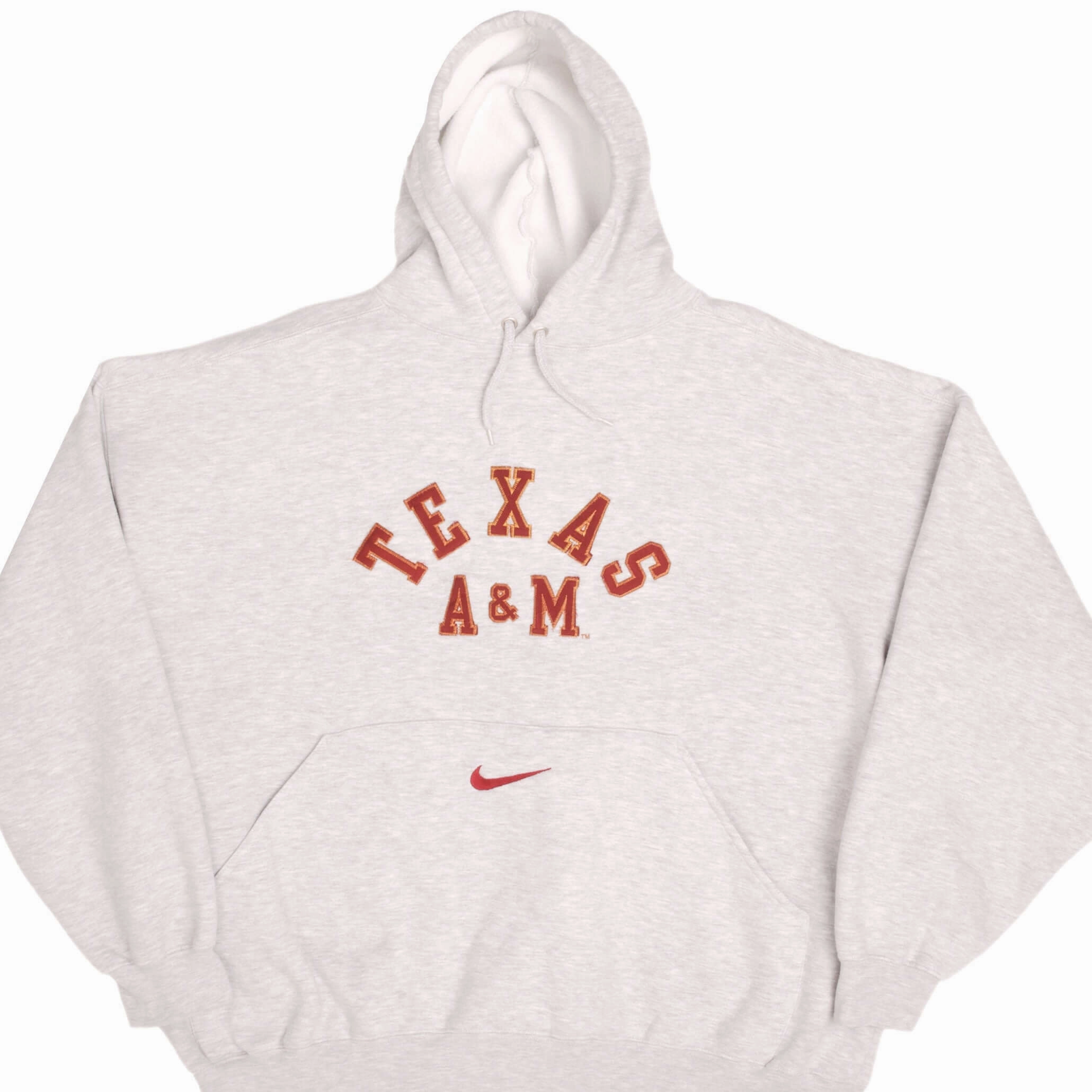 VINTAGE NIKE CENTER SWOOSH TEXAS A&M UNIVERSITY HOODIE SWEATSHIRT 2XL 1990S