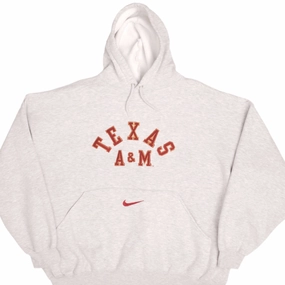 VINTAGE NIKE CENTER SWOOSH TEXAS A&M UNIVERSITY HOODIE SWEATSHIRT 2XL 1990S