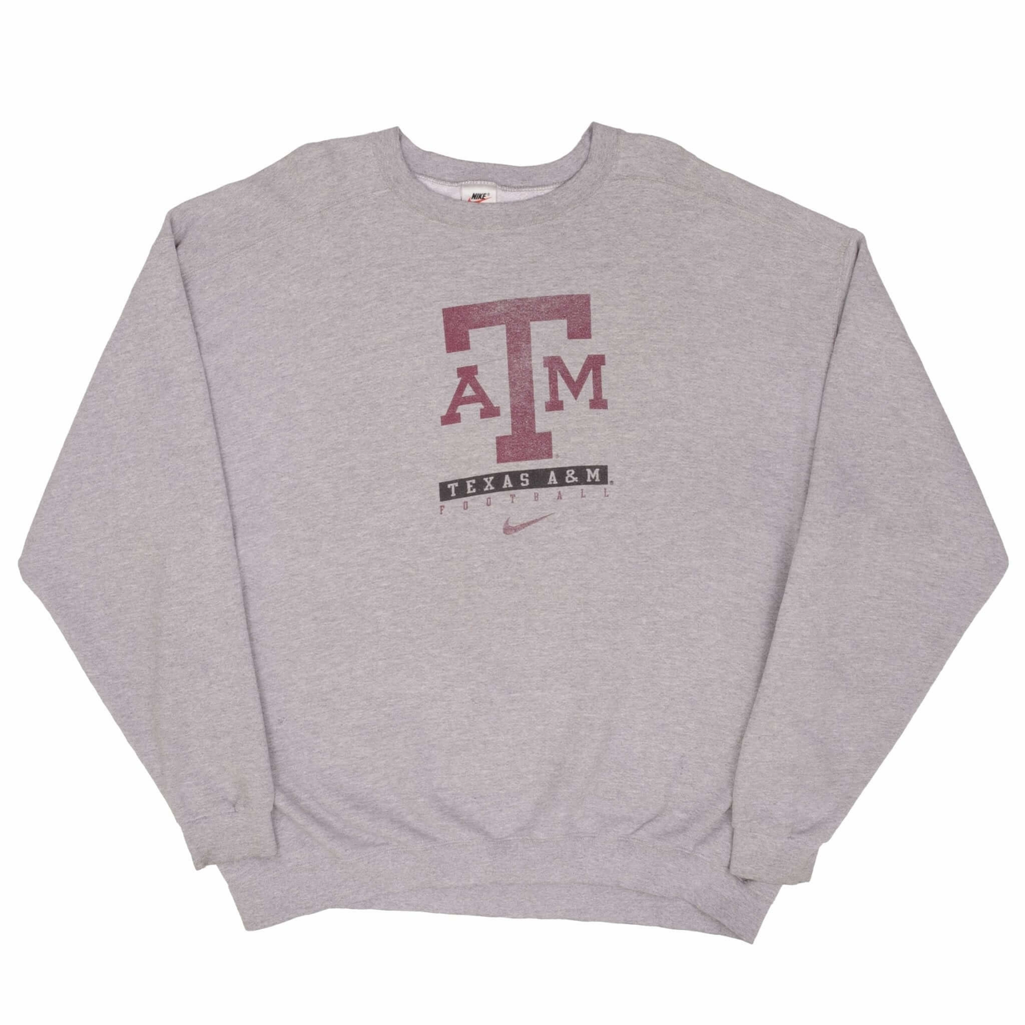 VINTAGE NIKE CENTER SWOOSH TEXAS A&M UNIVERSITY SWEATSHIRT XL 1990S MADE IN USA