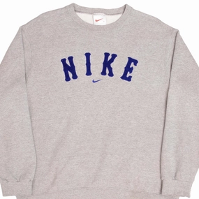 VINTAGE NIKE MIDDLE SWOOSH GREY SWEATSHIRT 1990s SIZE XL MADE IN USA
