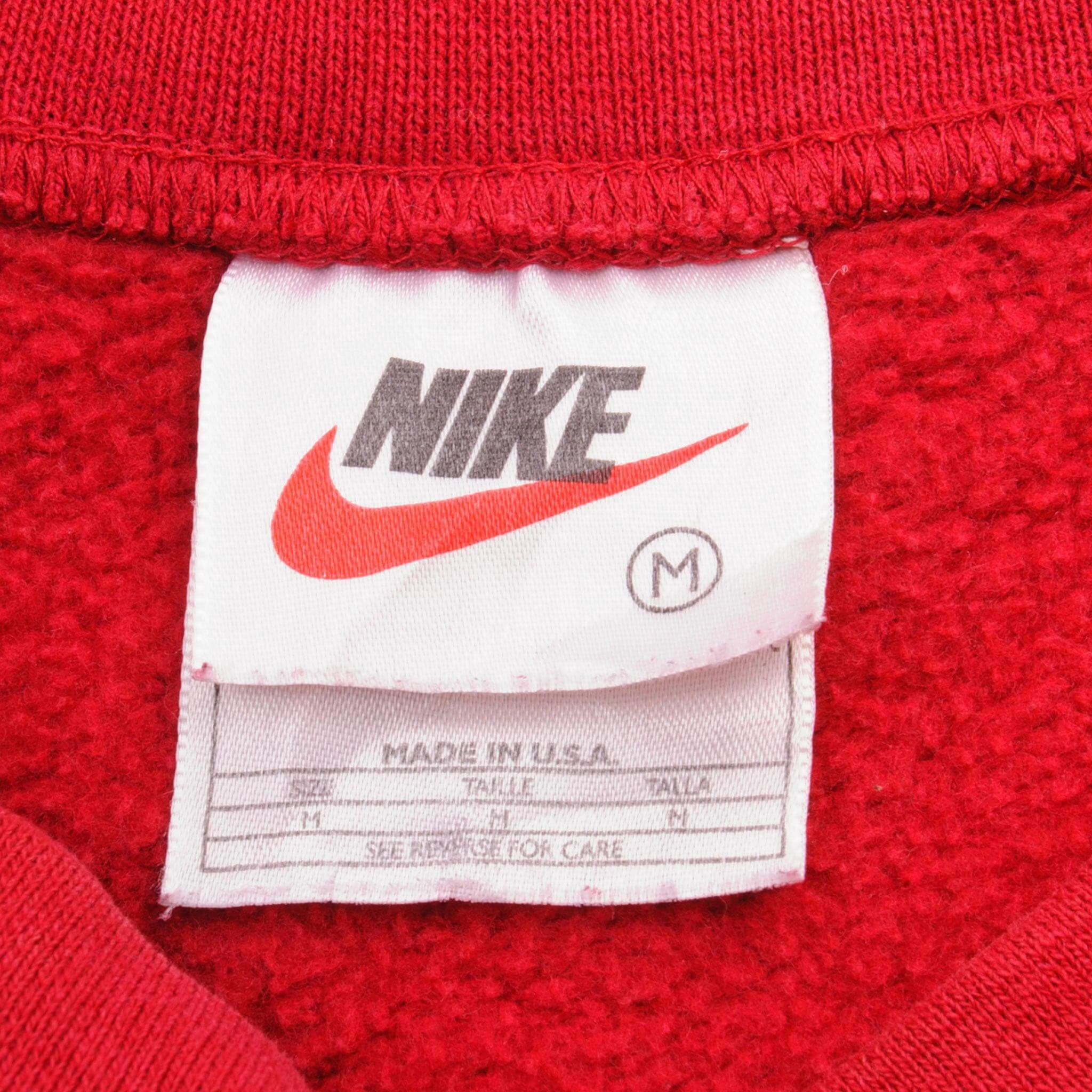VINTAGE NIKE MIDDLE SWOOSH SWEATSHIRT 1990s SIZE MEDIUM MADE IN USA