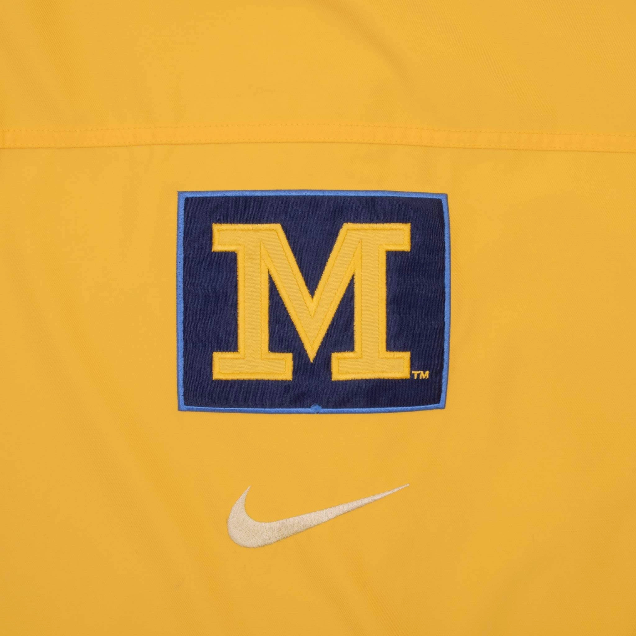 VINTAGE NIKE NCAA MICHIGAN UNIVERSITY YELLOW WINDBREAKER JACKET 1990S XL
