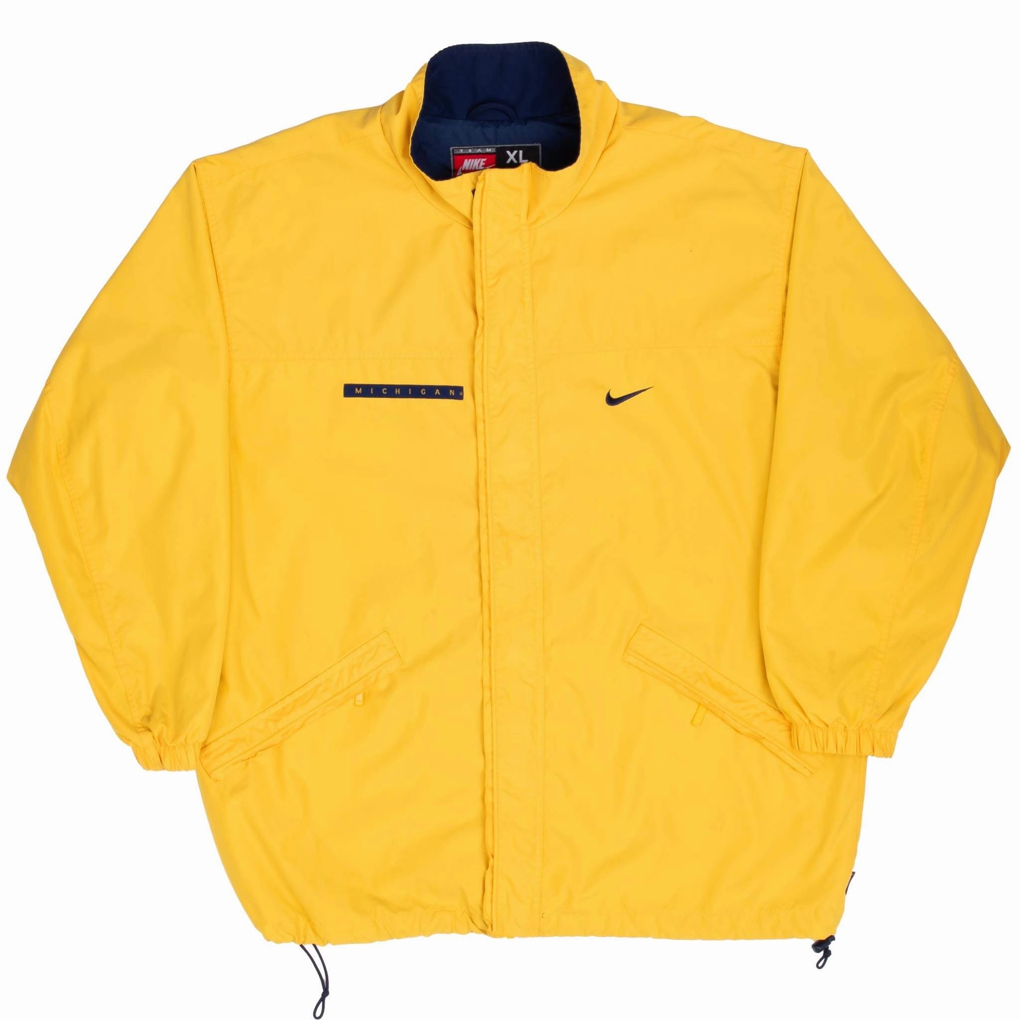 VINTAGE NIKE NCAA MICHIGAN UNIVERSITY YELLOW WINDBREAKER JACKET 1990S XL