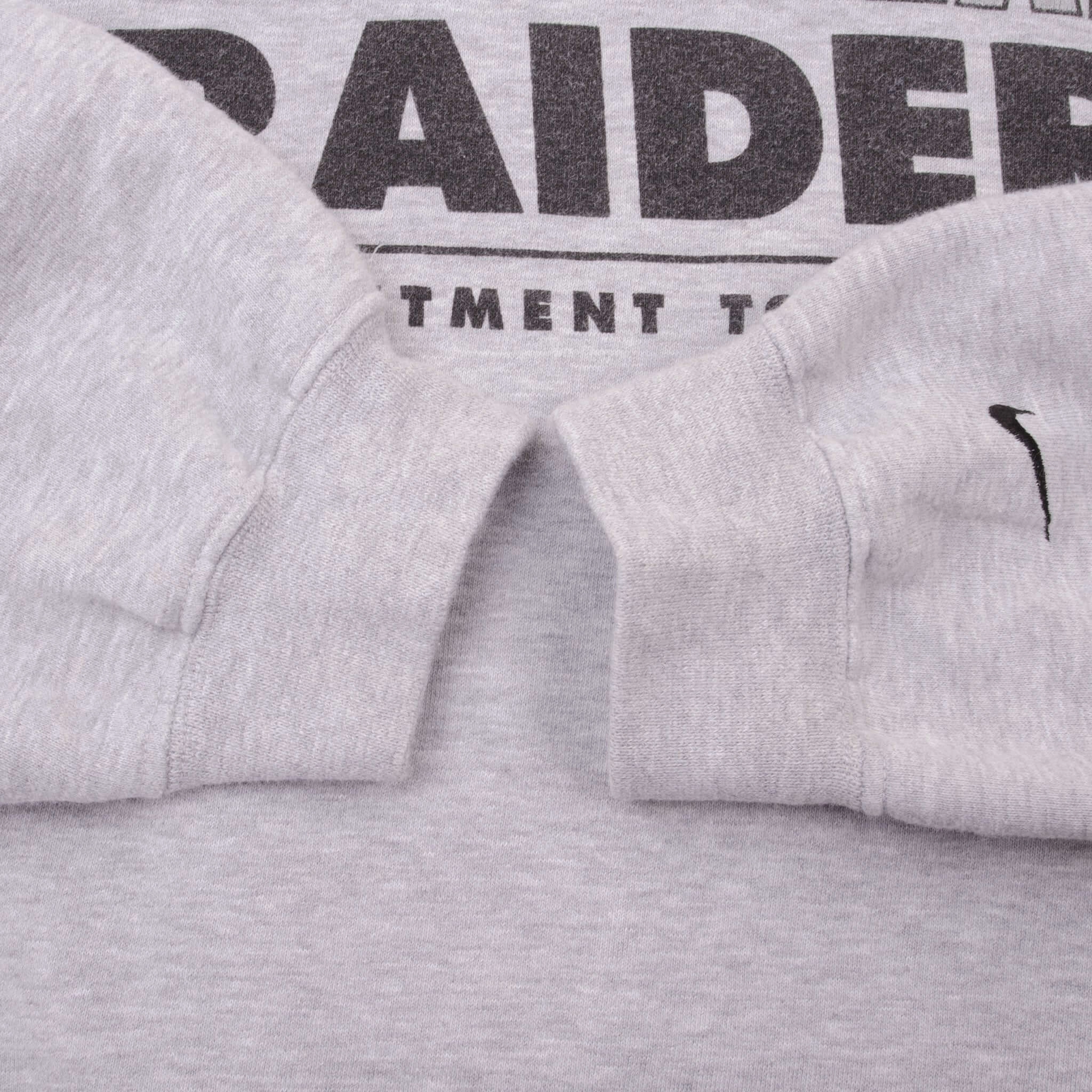 VINTAGE NIKE NFL OAKLAND RAIDERS HEAVYWEIGHT GREY SWEATSHIRT 1990S SIZE XL