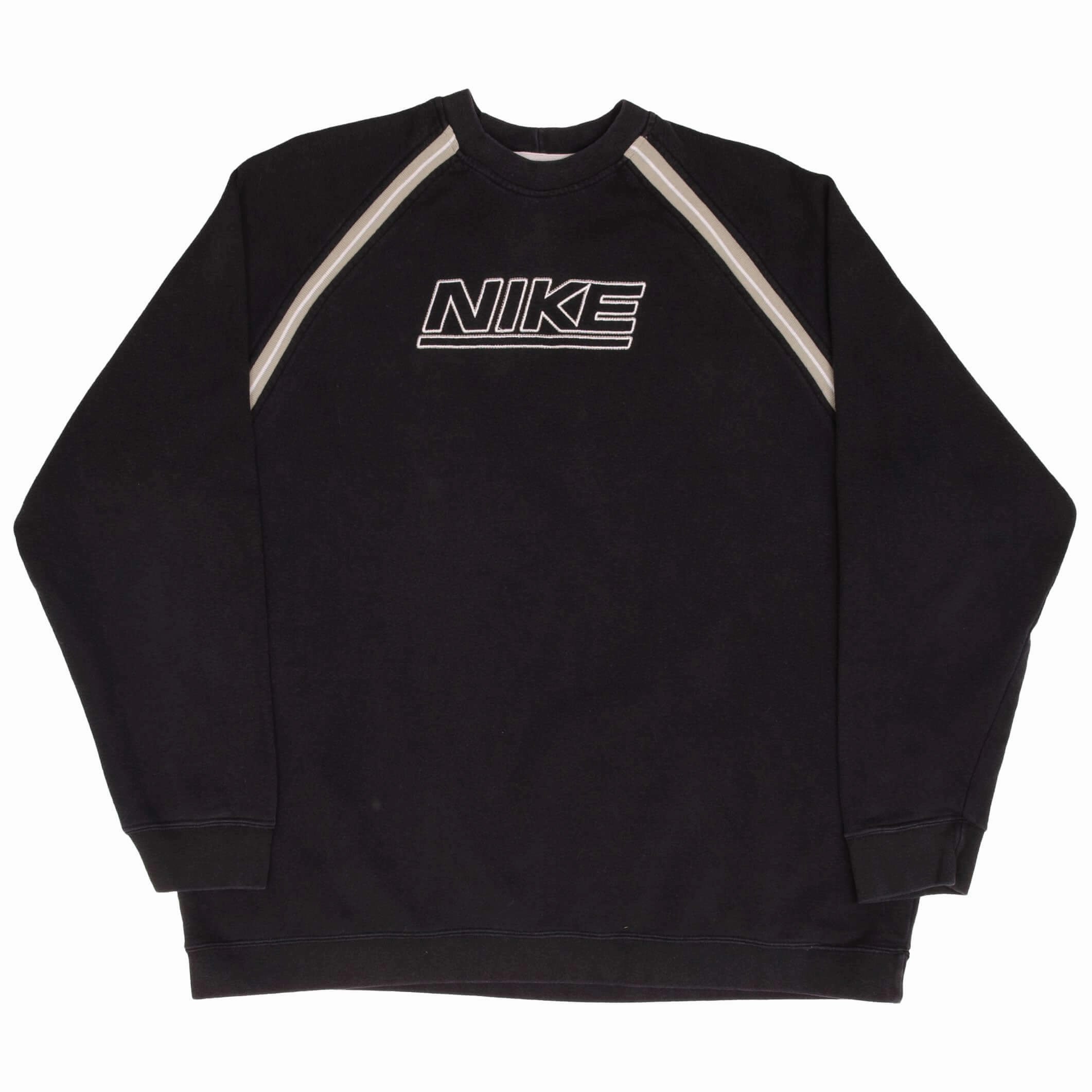 VINTAGE NIKE SPELLOUT BLACK SWEATSHIRT 1990S SIZE XL