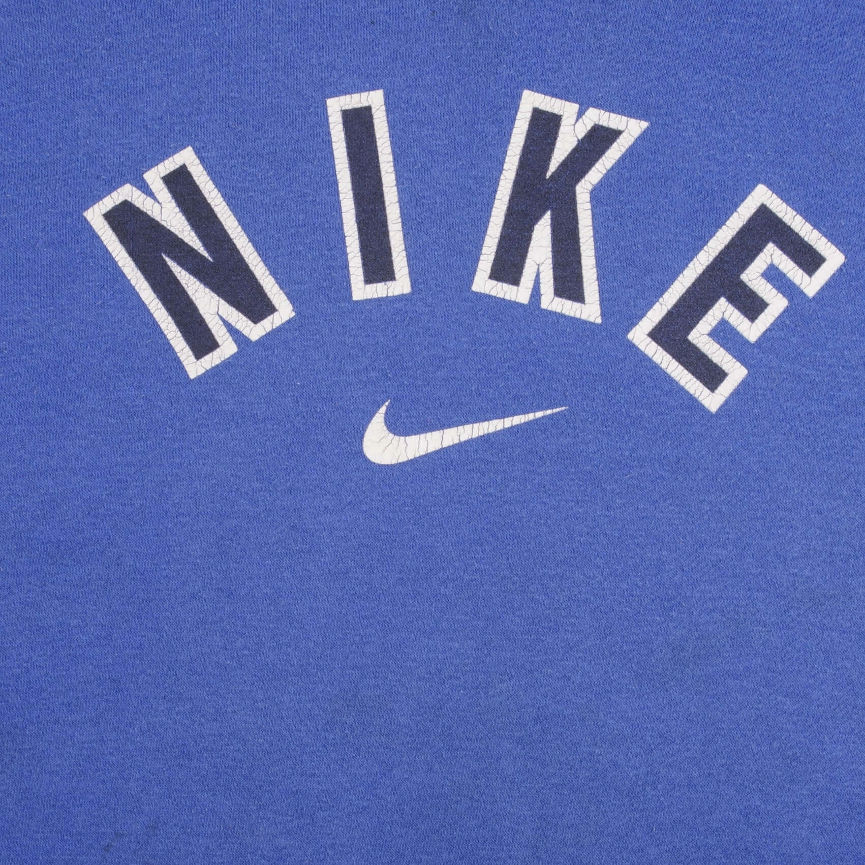 VINTAGE NIKE SPELLOUT CENTER SWOOSH BLUE HOODIE SWEATSHIRT 2000S SIZE XL