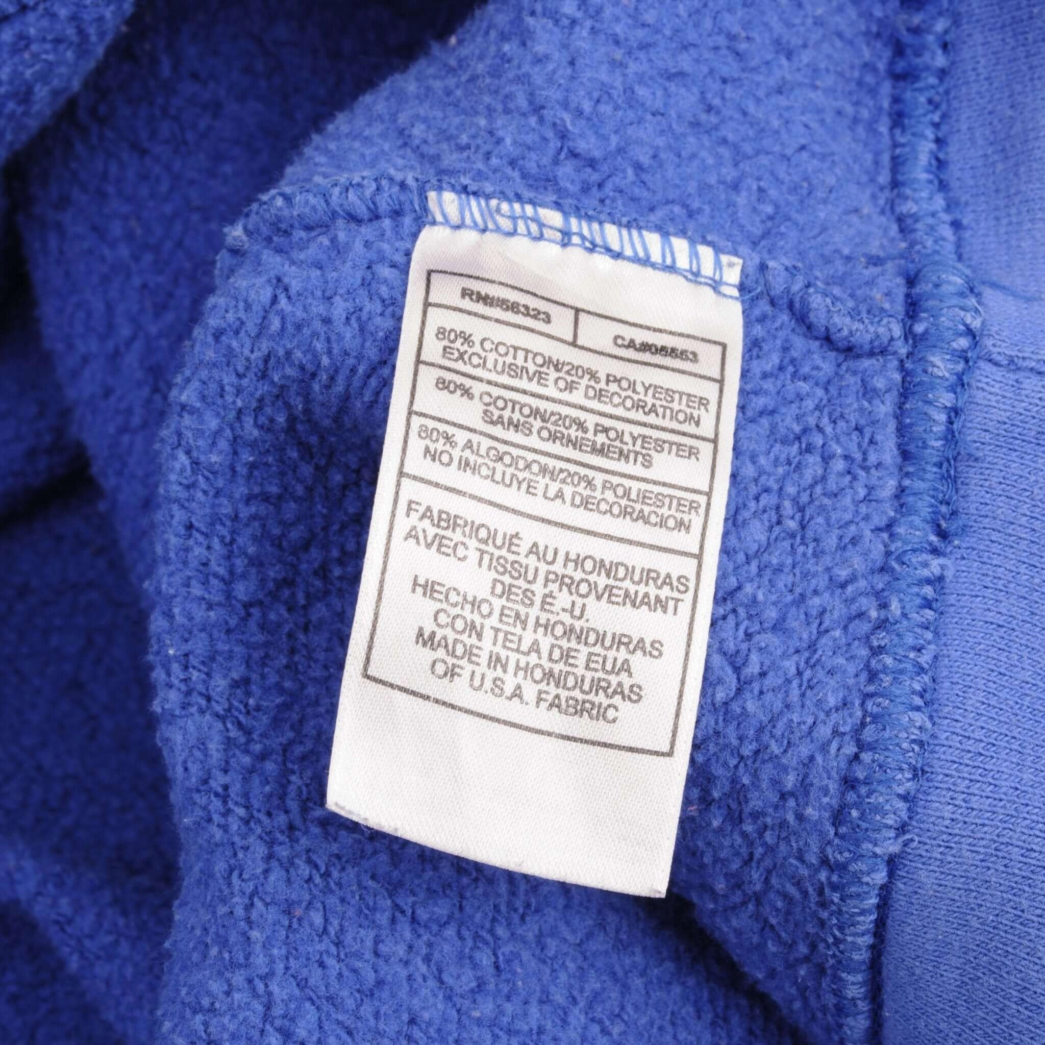 VINTAGE NIKE SPELLOUT CENTER SWOOSH BLUE HOODIE SWEATSHIRT 2000S SIZE XL