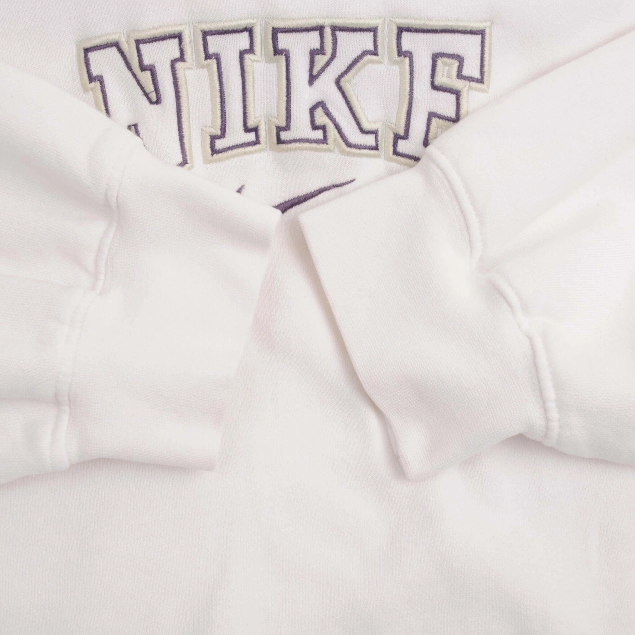 VINTAGE NIKE SPELLOUT CENTER SWOOSH WHITE HOODIE SWEATSHIRT 2000S SIZE XL